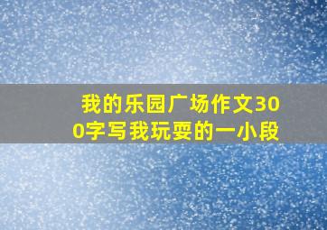 我的乐园广场作文300字写我玩耍的一小段