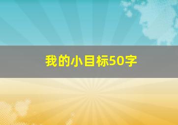 我的小目标50字