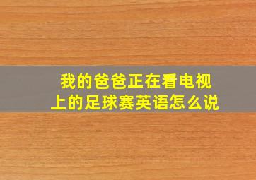 我的爸爸正在看电视上的足球赛英语怎么说