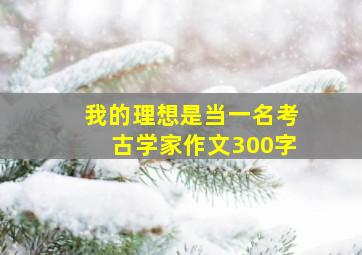 我的理想是当一名考古学家作文300字