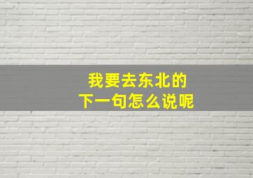 我要去东北的下一句怎么说呢