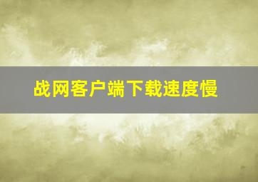 战网客户端下载速度慢