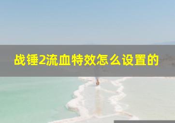 战锤2流血特效怎么设置的