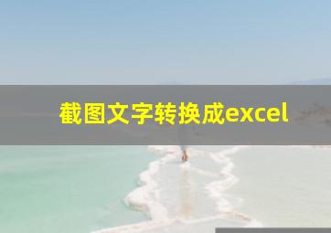 截图文字转换成excel