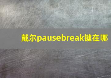 戴尔pausebreak键在哪