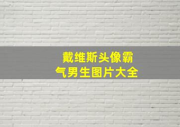 戴维斯头像霸气男生图片大全