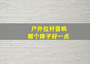 户外拉杆音响哪个牌子好一点