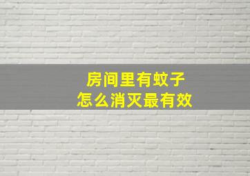 房间里有蚊子怎么消灭最有效