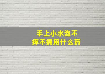 手上小水泡不痒不痛用什么药