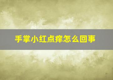 手掌小红点痒怎么回事