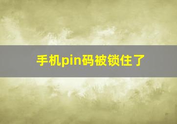 手机pin码被锁住了