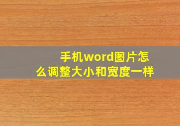 手机word图片怎么调整大小和宽度一样