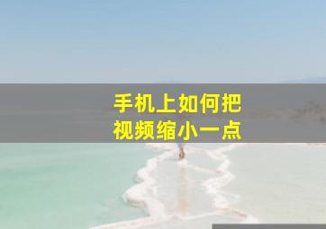 手机上如何把视频缩小一点