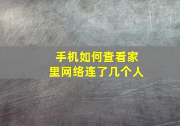 手机如何查看家里网络连了几个人