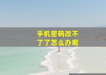 手机密码改不了了怎么办呢