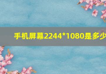 手机屏幕2244*1080是多少