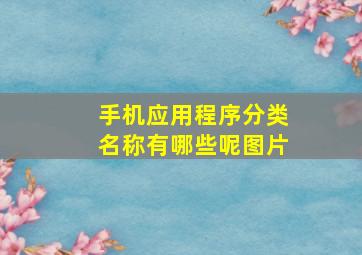 手机应用程序分类名称有哪些呢图片