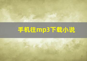 手机往mp3下载小说