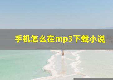 手机怎么在mp3下载小说