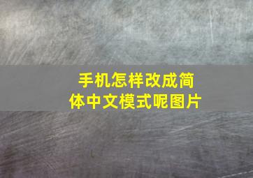 手机怎样改成简体中文模式呢图片