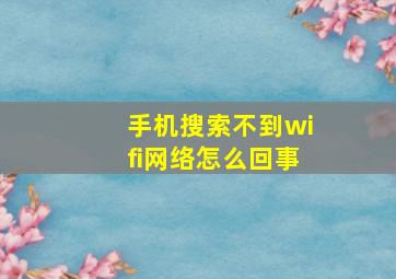 手机搜索不到wifi网络怎么回事