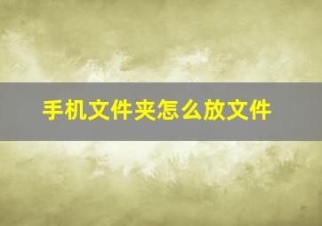 手机文件夹怎么放文件