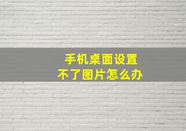 手机桌面设置不了图片怎么办