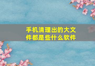 手机清理出的大文件都是些什么软件