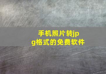 手机照片转jpg格式的免费软件