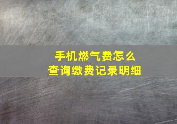 手机燃气费怎么查询缴费记录明细