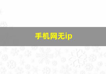 手机网无ip