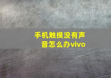 手机触摸没有声音怎么办vivo