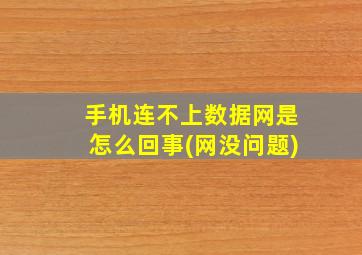 手机连不上数据网是怎么回事(网没问题)