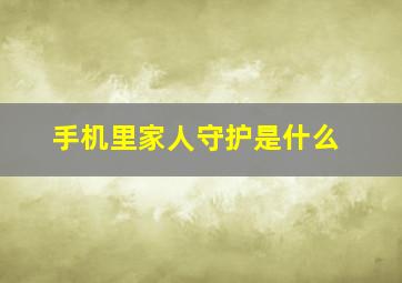 手机里家人守护是什么