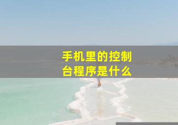 手机里的控制台程序是什么