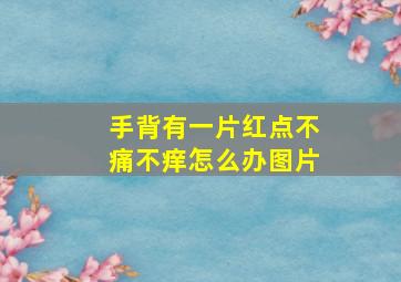 手背有一片红点不痛不痒怎么办图片