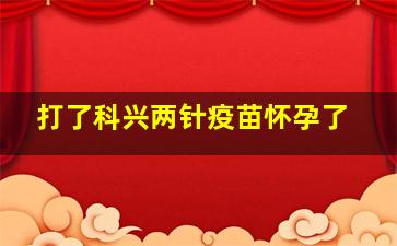 打了科兴两针疫苗怀孕了