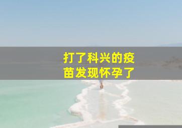 打了科兴的疫苗发现怀孕了