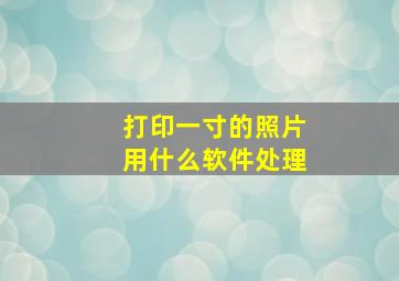 打印一寸的照片用什么软件处理