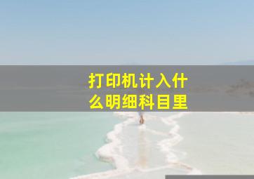 打印机计入什么明细科目里