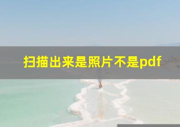 扫描出来是照片不是pdf