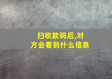 扫收款码后,对方会看到什么信息