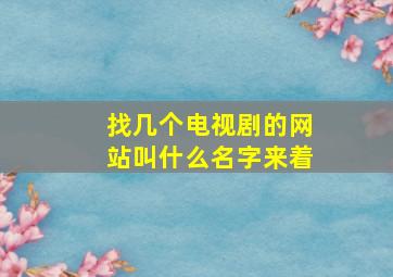 找几个电视剧的网站叫什么名字来着