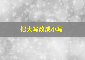 把大写改成小写