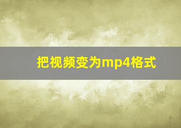 把视频变为mp4格式