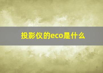 投影仪的eco是什么