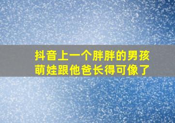 抖音上一个胖胖的男孩萌娃跟他爸长得可像了