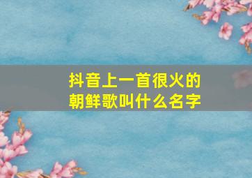 抖音上一首很火的朝鲜歌叫什么名字