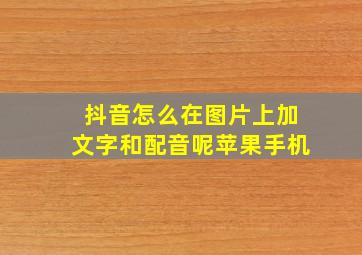 抖音怎么在图片上加文字和配音呢苹果手机