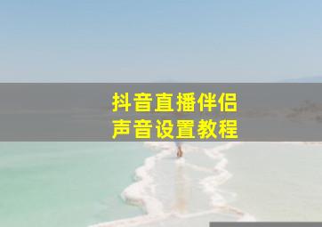 抖音直播伴侣声音设置教程